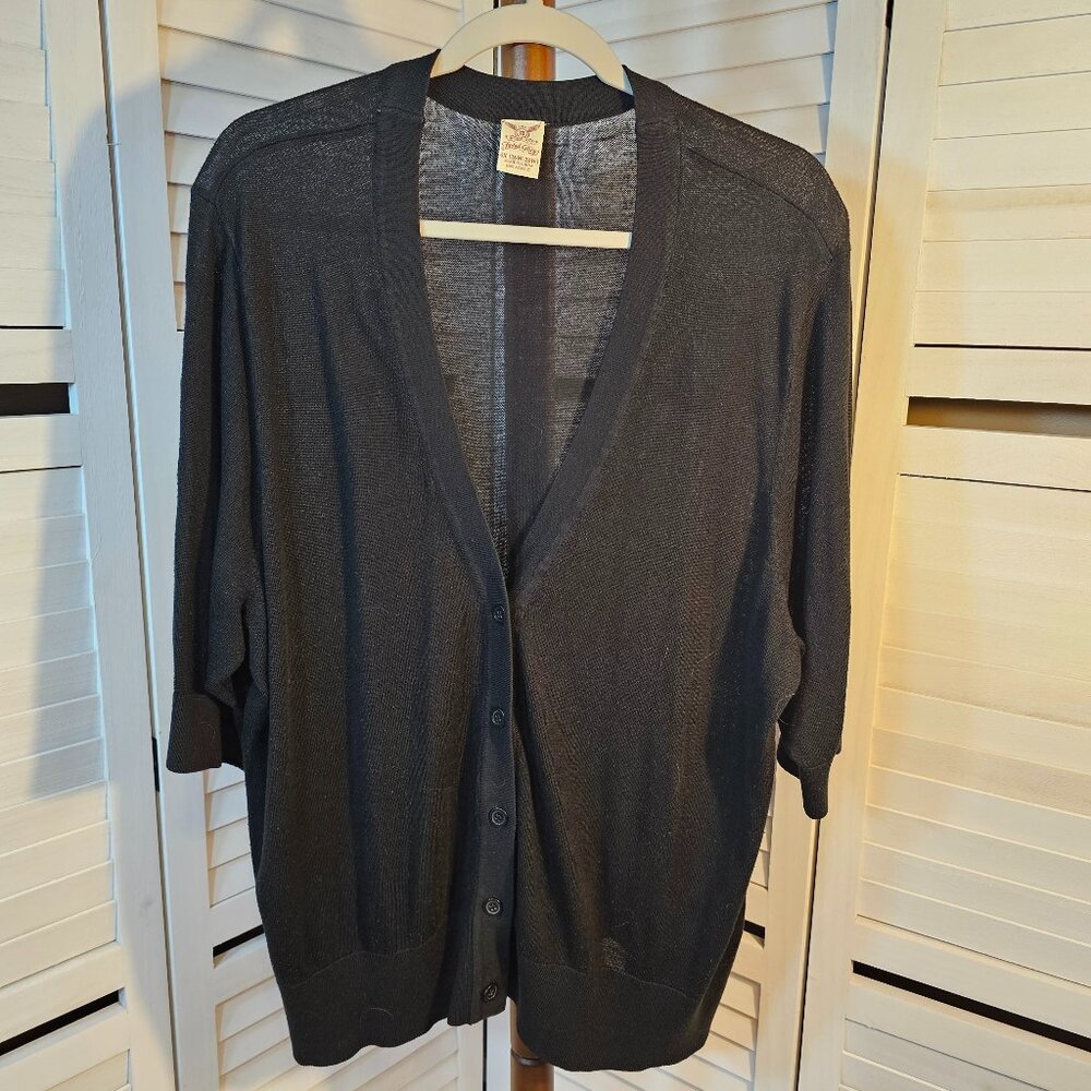 Faded Glory Plus Size 4X (26W-28W) Black Short sleeved Cardigan